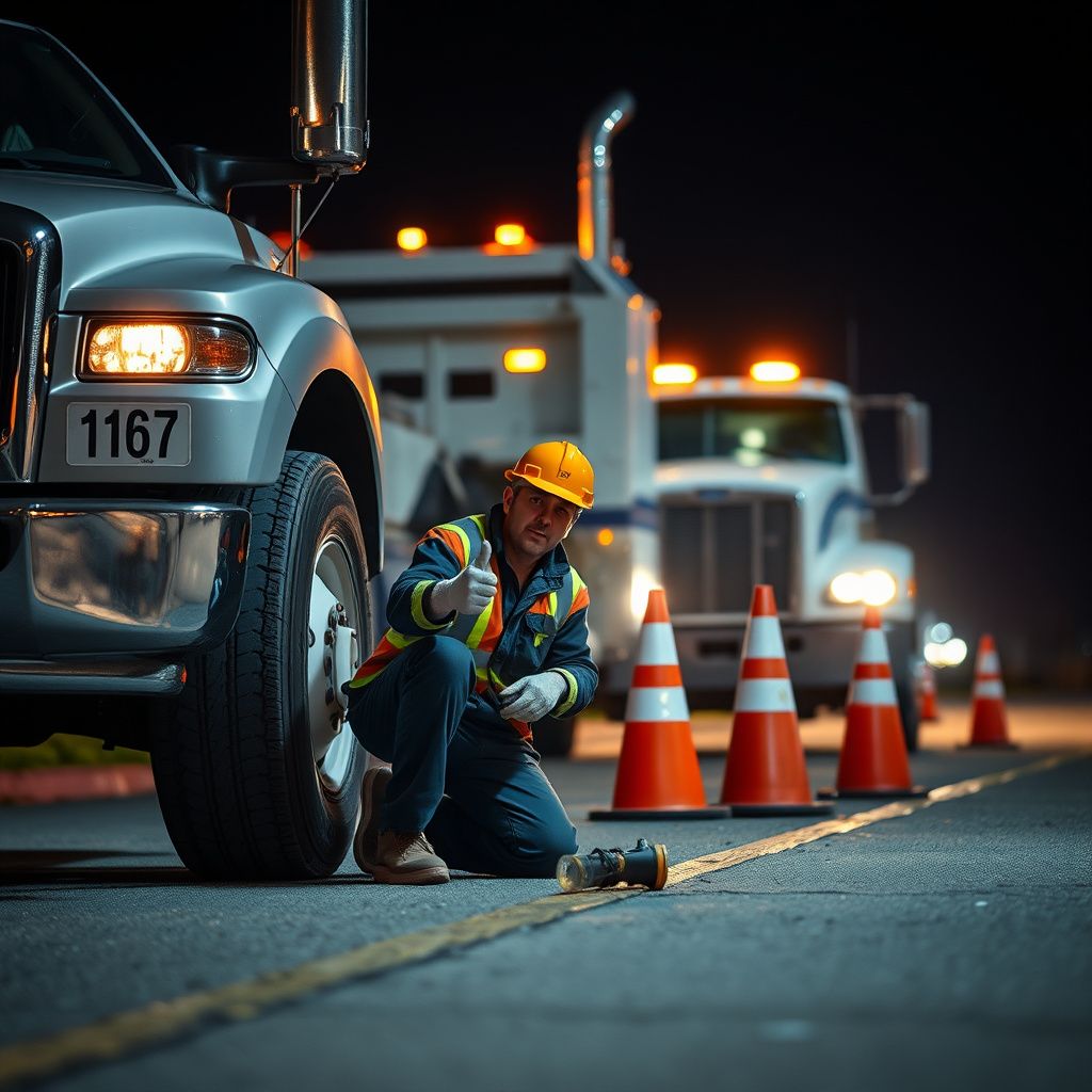 A Snappy Towing tow truck driver speaking with a customer next to a disabled car on a road in Urbandale, Iowa.